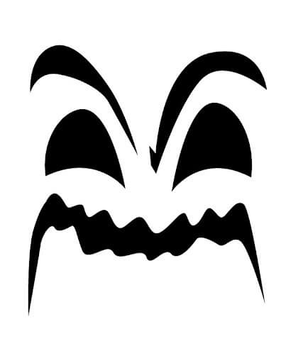 Dibujo de Cara Fantasma Enojado para Colorear y Imprimir
