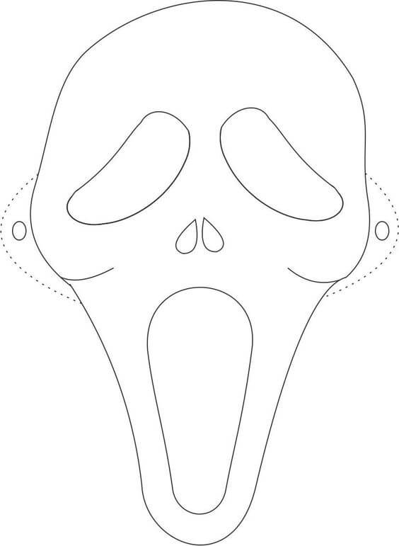Dibujo de Cara Fantasma Impresionante para Colorear y Imprimir