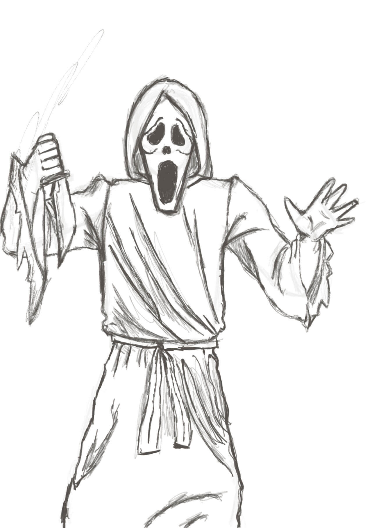 Dibujo de Cuchillo de Tenencia Fantasma para Colorear y Imprimir
