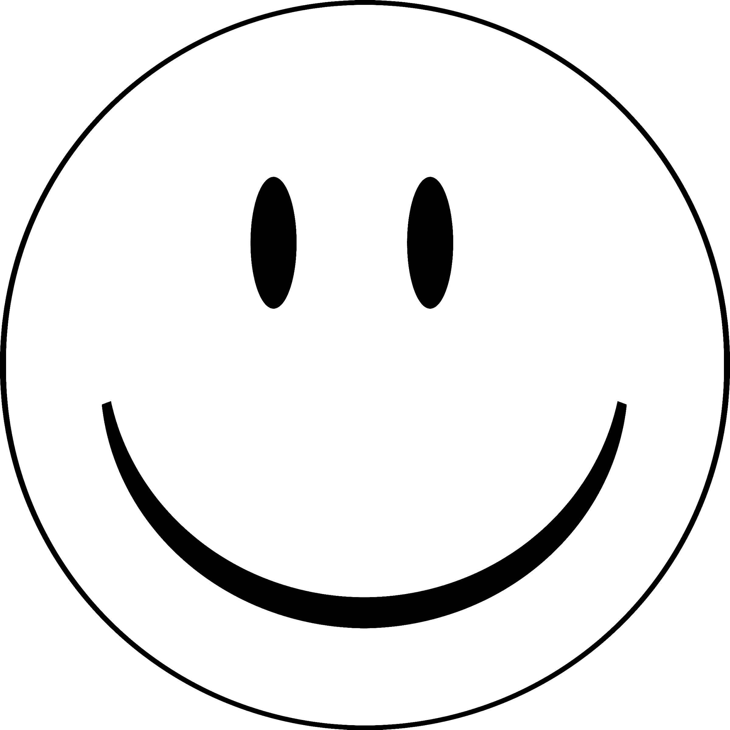 Dibujo de Cara Sonriente Básica para Colorear y Imprimir