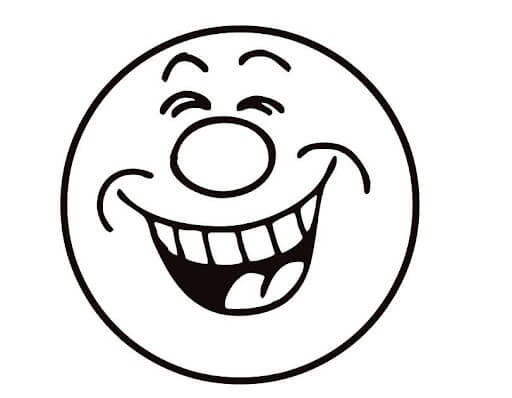 Dibujo de Cara Sonriente de Dibujos Animados para Colorear y Imprimir