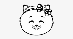 Dibujo de Cara Sonriente de Gato para Colorear y Imprimir