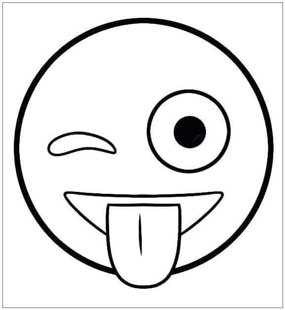 Dibujo de Cara Sonriente Divertida para Colorear y Imprimir