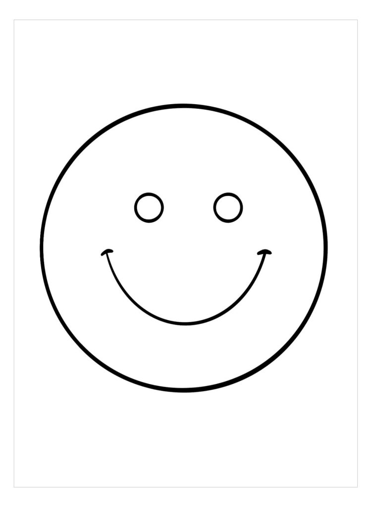Dibujo de Cara Sonriente Normal para Colorear y Imprimir