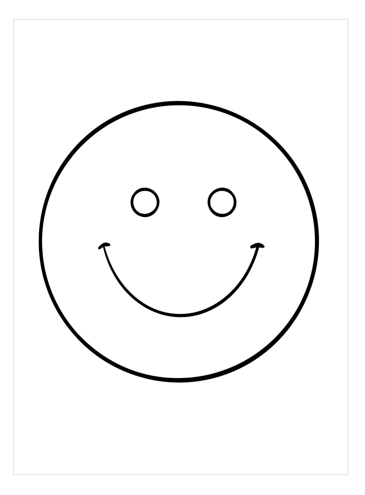 Dibujo de Cara Sonriente Normal para Colorear y Imprimir