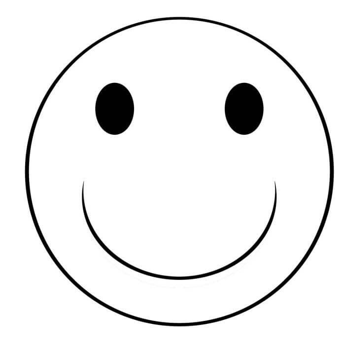 Dibujo de Cara Sonriente Perfecta para Colorear y Imprimir