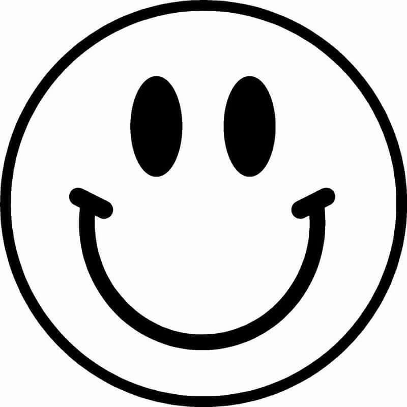 Dibujo de Cara Sonriente Simple para Colorear y Imprimir