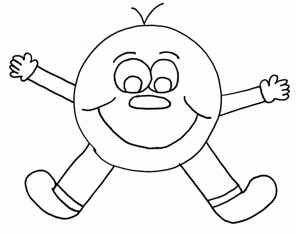 Dibujo de Carita Sonriente de Dibujos Animados Agradable para Colorear y Imprimir