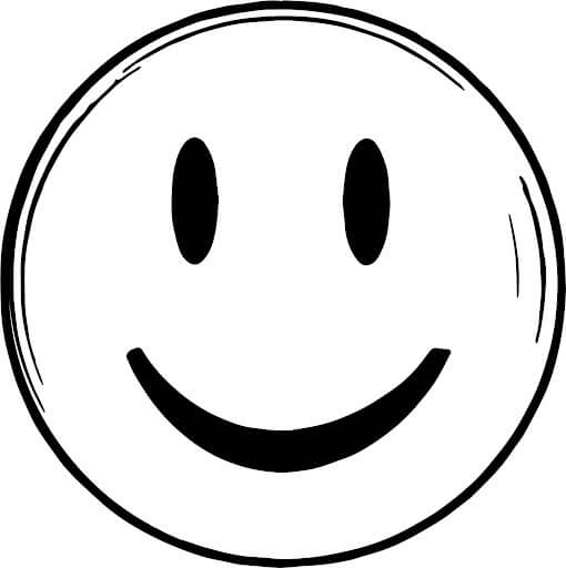 Dibujo de Emoji Cara Sonriente para Colorear y Imprimir