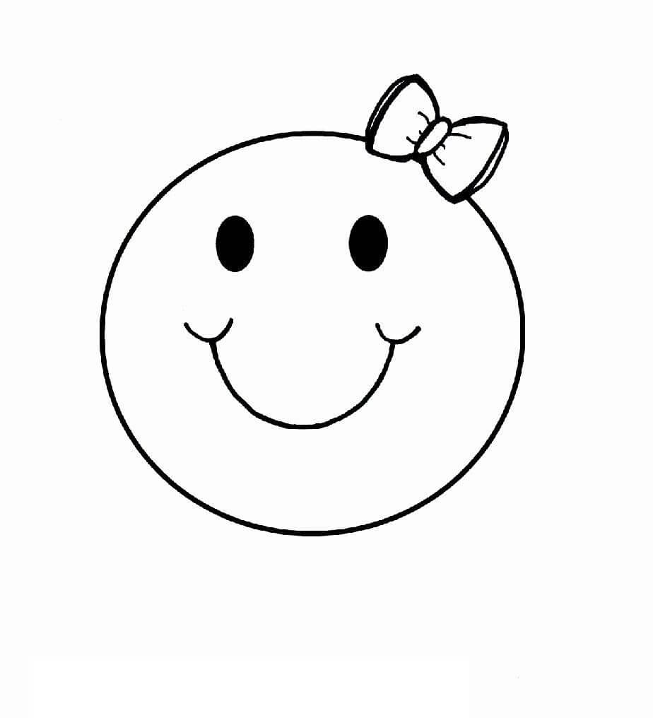 Dibujo de Linda Cara Sonriente para Colorear y Imprimir