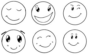 Dibujo de Seis Cara Sonriente para Colorear y Imprimir
