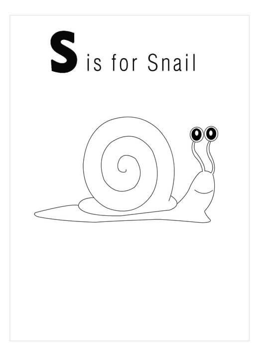 Dibujo de Caracol Bonito para Colorear y Imprimir