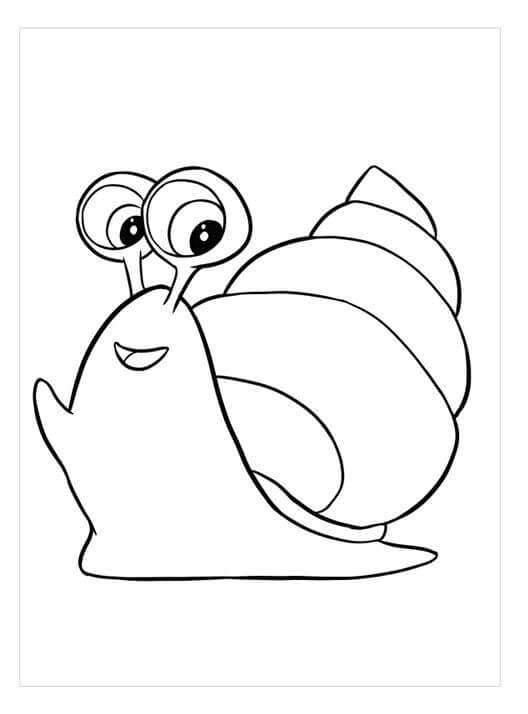 Dibujo de Caracol Divertido Lindo para Colorear y Imprimir