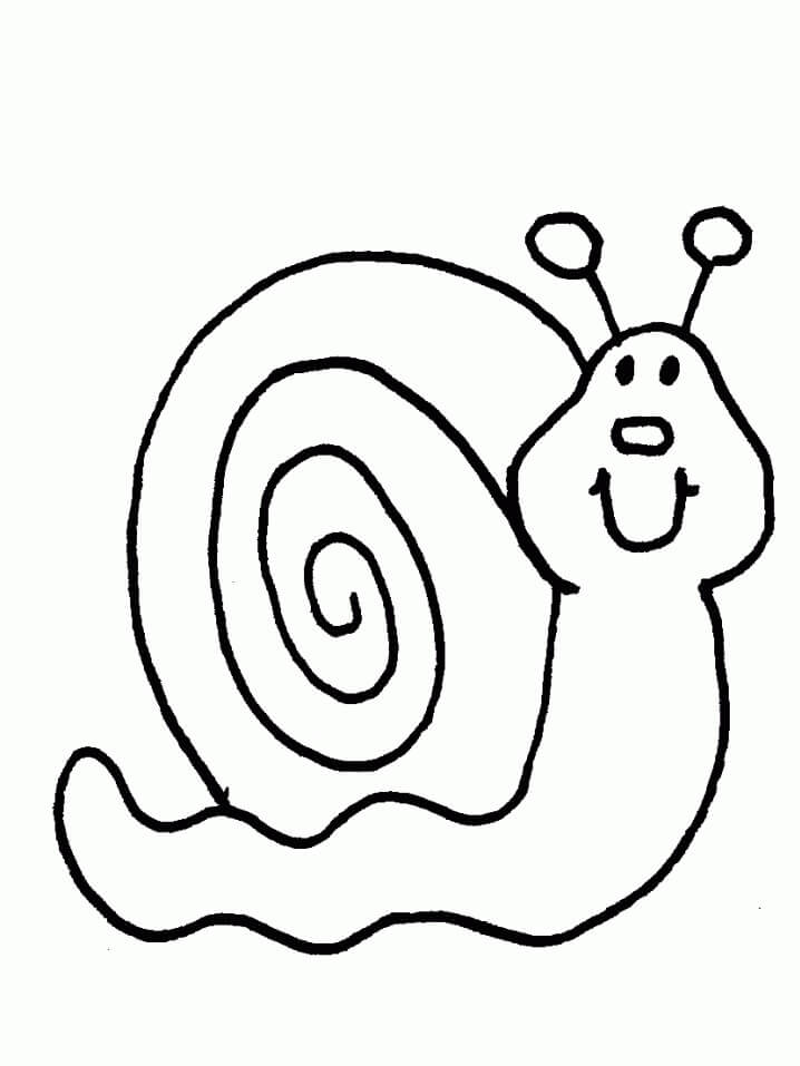Dibujo de Caracol Sencillo para Colorear y Imprimir