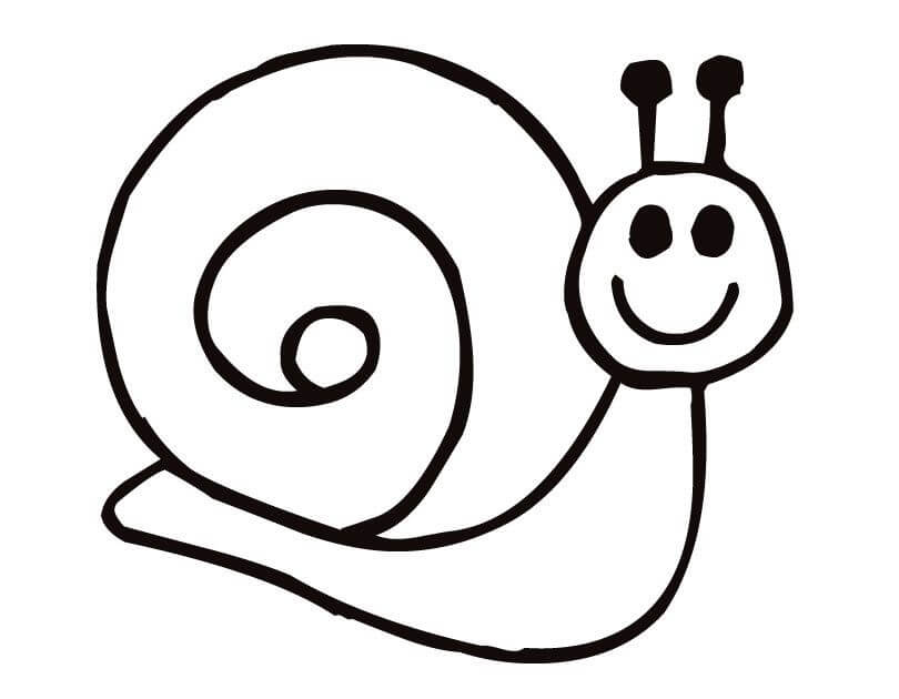 Dibujo de Dibujo Caracol Sonriente para Colorear y Imprimir