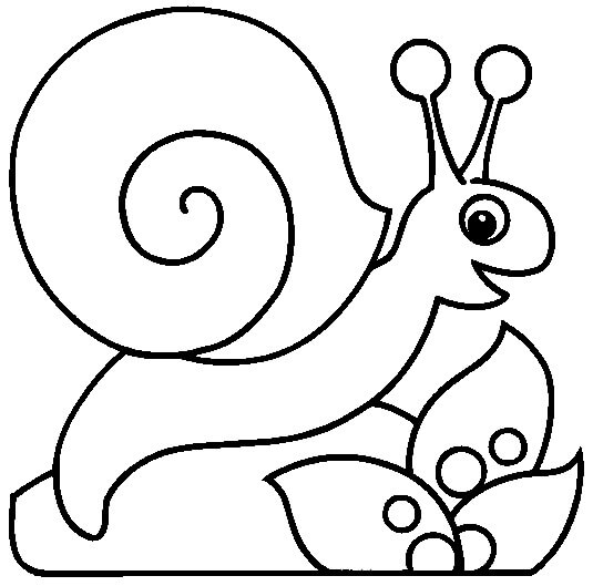Dibujo de Dibujo de Caracol En Una Hoja para Colorear y Imprimir