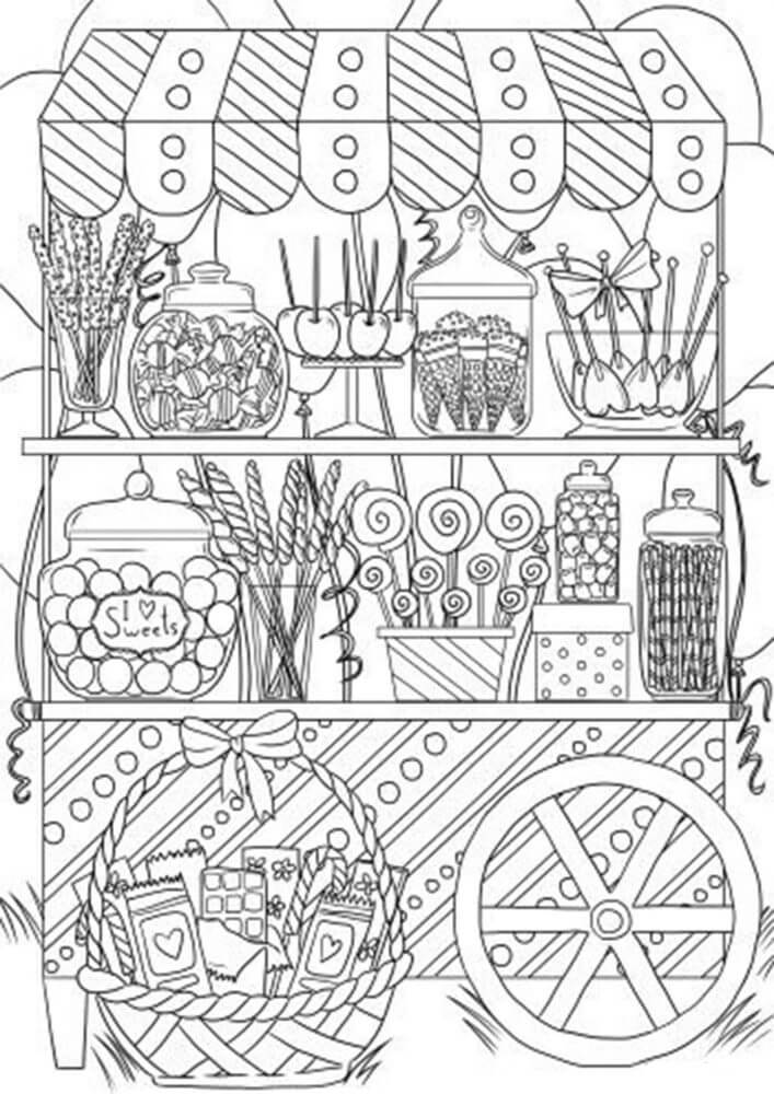 Dibujo de Camión de Dulces para Colorear y Imprimir