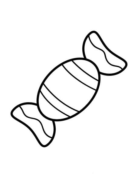 Dibujo de Caramelo Envuelto para Colorear y Imprimir