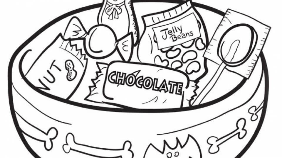 Dibujo de Caramelo Imprimible para Colorear y Imprimir