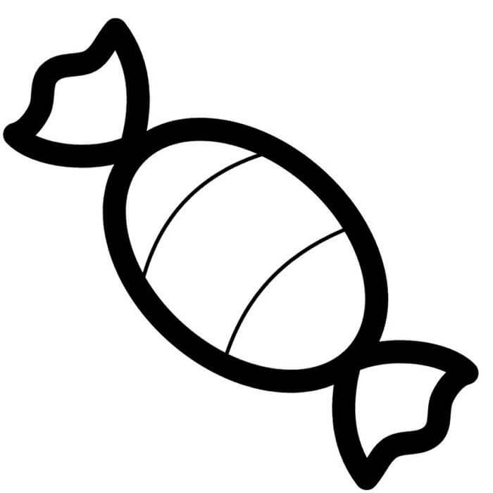 Dibujo de Caramelo Normal para Colorear y Imprimir