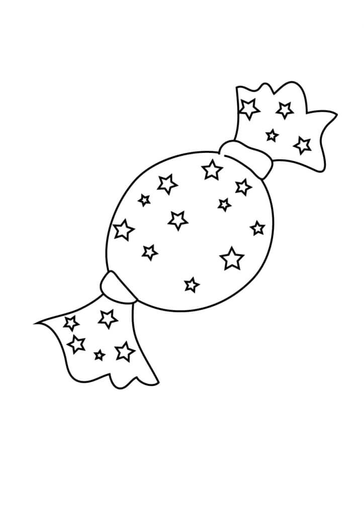 Dibujo de Caramelo Simple para Colorear y Imprimir