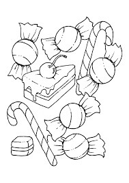 Dibujo de Dulces En Halloween para Colorear y Imprimir