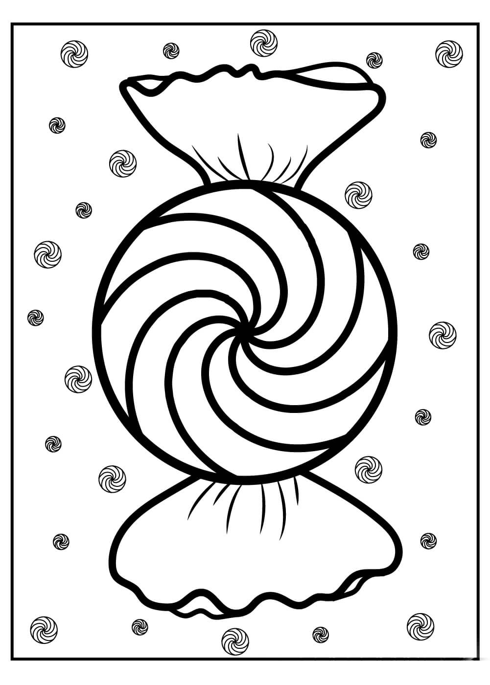 Dibujo de Gran Caramelo para Colorear y Imprimir