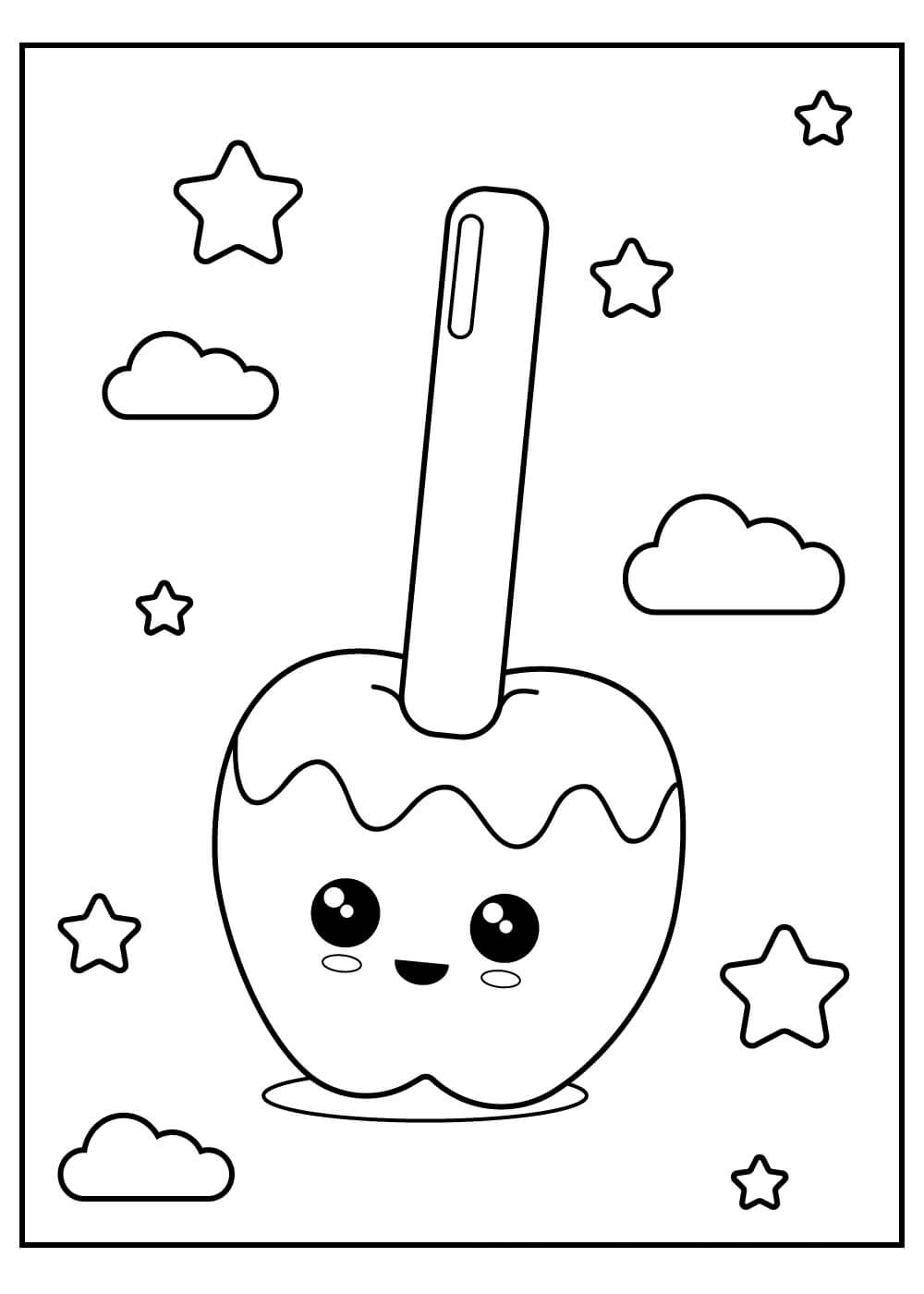Dibujo de Lindo Caramelo Sonriendo para Colorear y Imprimir