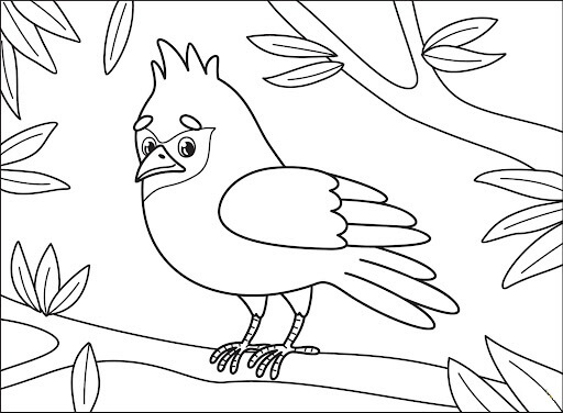 dibujo caricatura cardenal para imprimir y colorear
