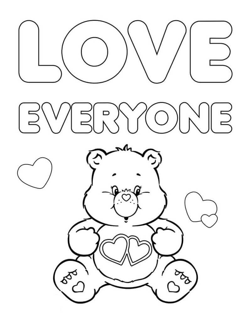 Dibujo de Amor Mucho Oso 1 para Colorear y Imprimir
