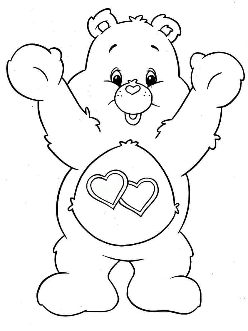 Dibujo de Amor Mucho Oso para Colorear y Imprimir