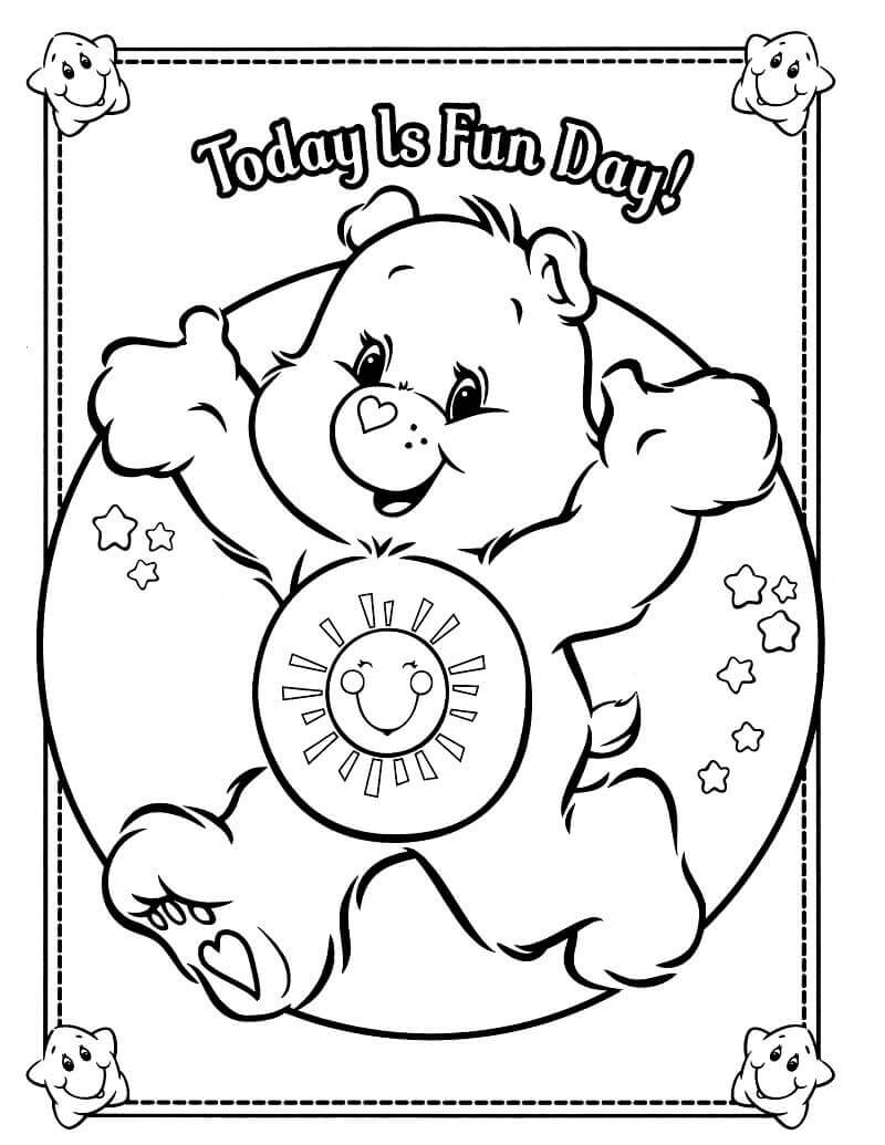 Dibujo de Oso Divertido 1 para Colorear y Imprimir