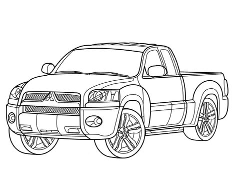 Dibujo de 2006 Mitsubishi Raider Xls para Colorear y Imprimir