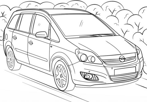 Dibujo de 2007 Opel Zafira para Colorear y Imprimir