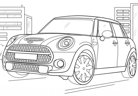 Dibujo de 2015 Mini Cooper para Colorear y Imprimir
