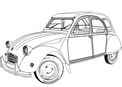 Dibujo de Citroen 2Cv para Colorear y Imprimir