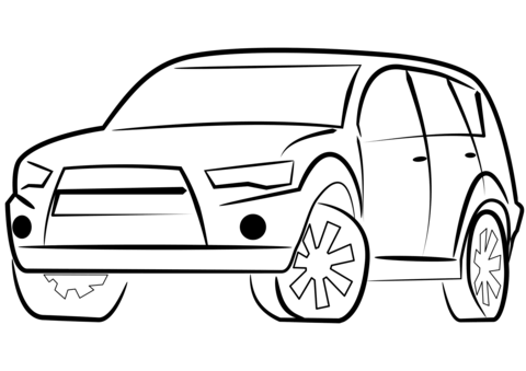 Dibujo de Coche Suv para Colorear y Imprimir