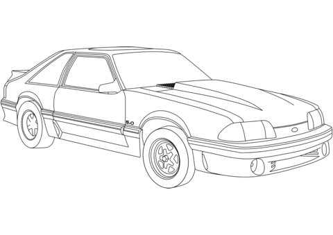 Dibujo de El Ford Mustang para Colorear y Imprimir