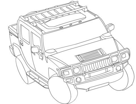 Dibujo de El Hummer H3 para Colorear y Imprimir
