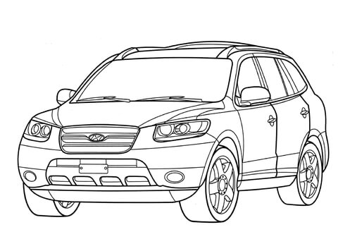 Dibujo de Hyundai Santa Fe para Colorear y Imprimir