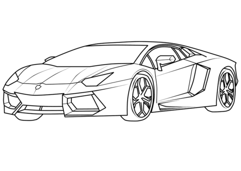 Dibujo de Lamborghini Aventador para Colorear y Imprimir