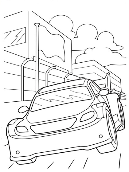 Dibujo de Nascar para Colorear y Imprimir