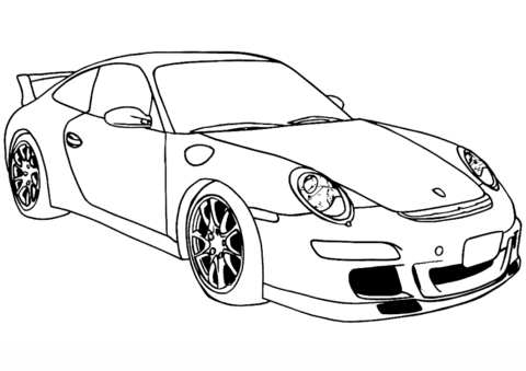 Dibujo de Porsche 911 Gt3 para Colorear y Imprimir