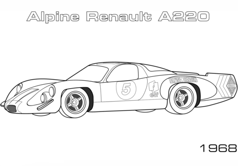 Dibujo de Renault Alpino A220 para Colorear y Imprimir