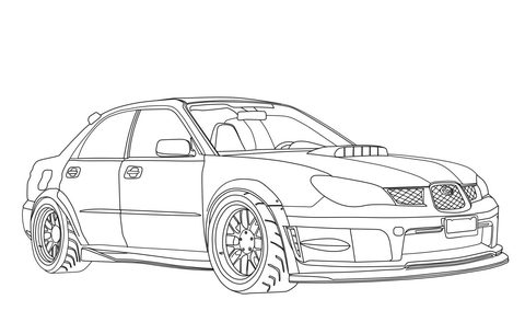 Dibujo de Subaru Impreza Wrx Sti para Colorear y Imprimir