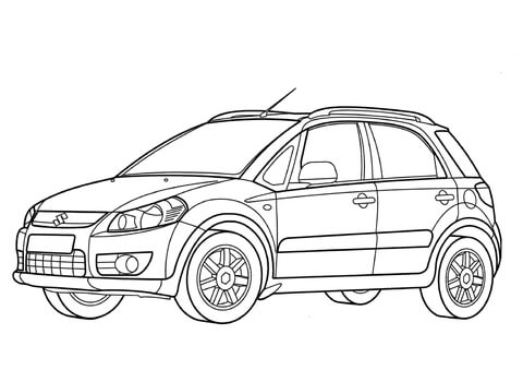 Dibujo de Suzuki Sx4 para Colorear y Imprimir