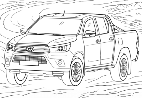 Dibujo de Toyota Hilux para Colorear y Imprimir