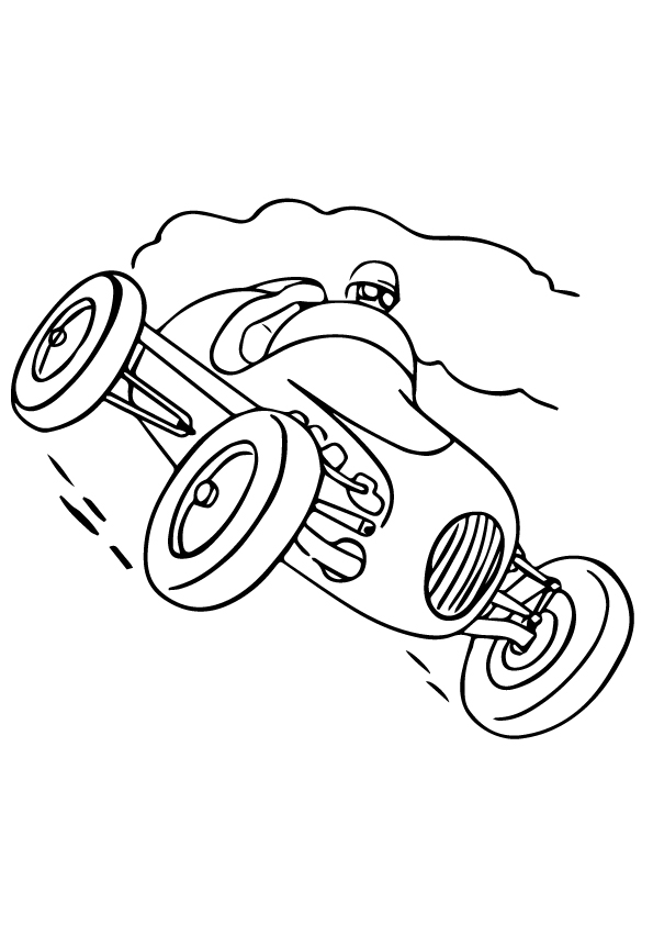 Dibujo de Un Coche de Carreras para Colorear y Imprimir