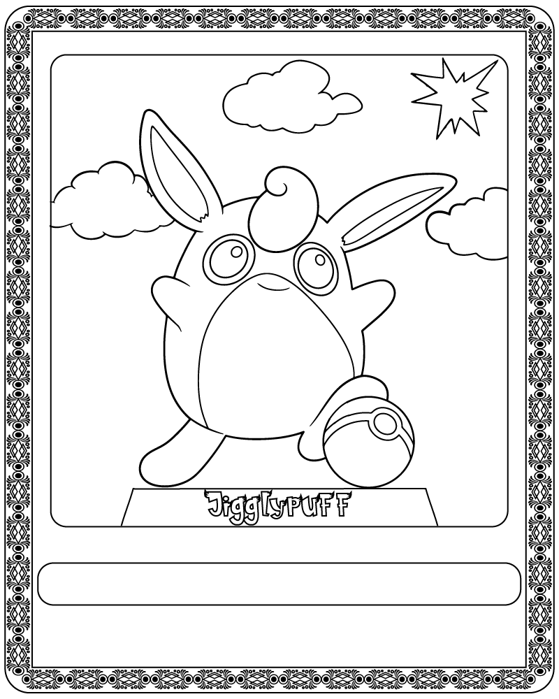 Dibujo de Pokémon Card Jigglypuff Coloring Page para Colorear y Imprimir