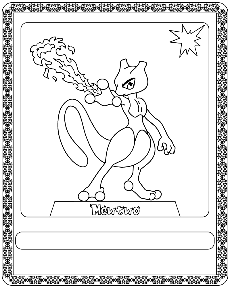 Dibujo de Pokémon Card Mewtwo Coloring Page para Colorear y Imprimir